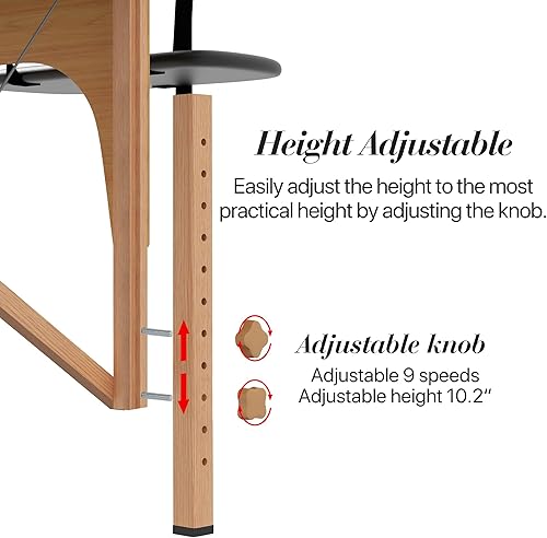 Miniatura 6 de Mesa de masaje, cama plegable portátil de 2 secciones, cama de spa de pestañas ajustable en altura con base facial, cama de salón facial ligera para