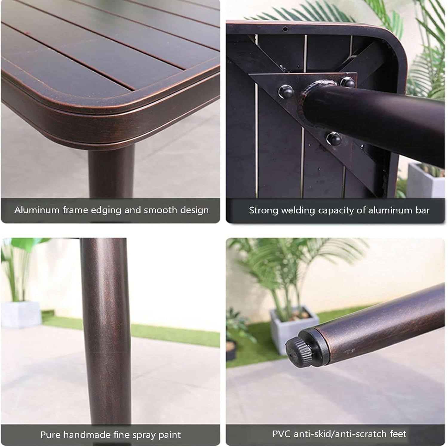 Garden Bench Outdoor Patio Dining Set 5pc Patio Cast Black Aluminium Cafe Bistro Set Garden Furniture Table and Chair