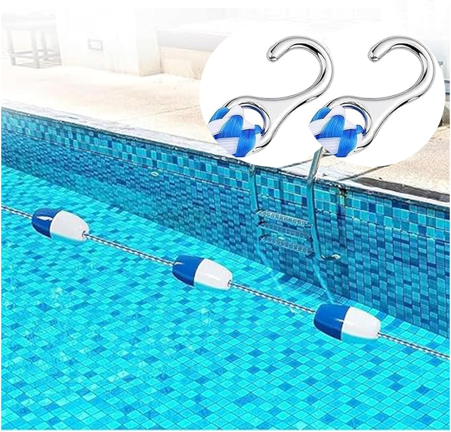 Floating Pool Safety Divider Lane Line – Anti-Wave Swimming Competition Rope, Durable Nylon Pool Lane Separator for Shallow Water Events