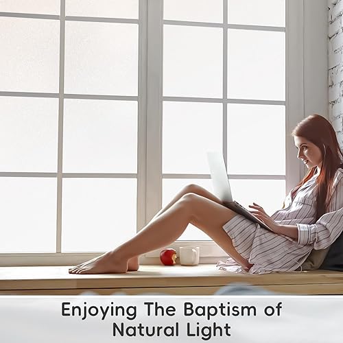 Miniatura 18 de DIFIT Película de privacidad de vidrio esmerilado, adhesivo estático para ventana, vinilo opaco con bloqueo UV para puerta de vidrio, baño, oficina