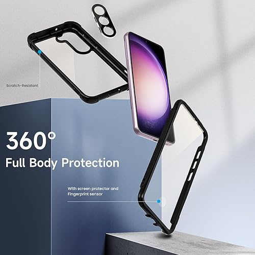 Miniatura 9 de seacosmo Funda para Samsung A14 5G, cubierta de cuerpo completo a prueba de golpes, con protector de pantalla integrado, funda protectora delgada