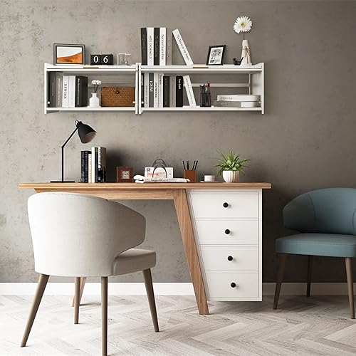 Miniatura 9 de Armario de pared, botiquín de medicina, gabinete de metal con gran capacidad, combina con variedad de decoraciones (24.8 x 10.6 x 13.8 in, blanco)