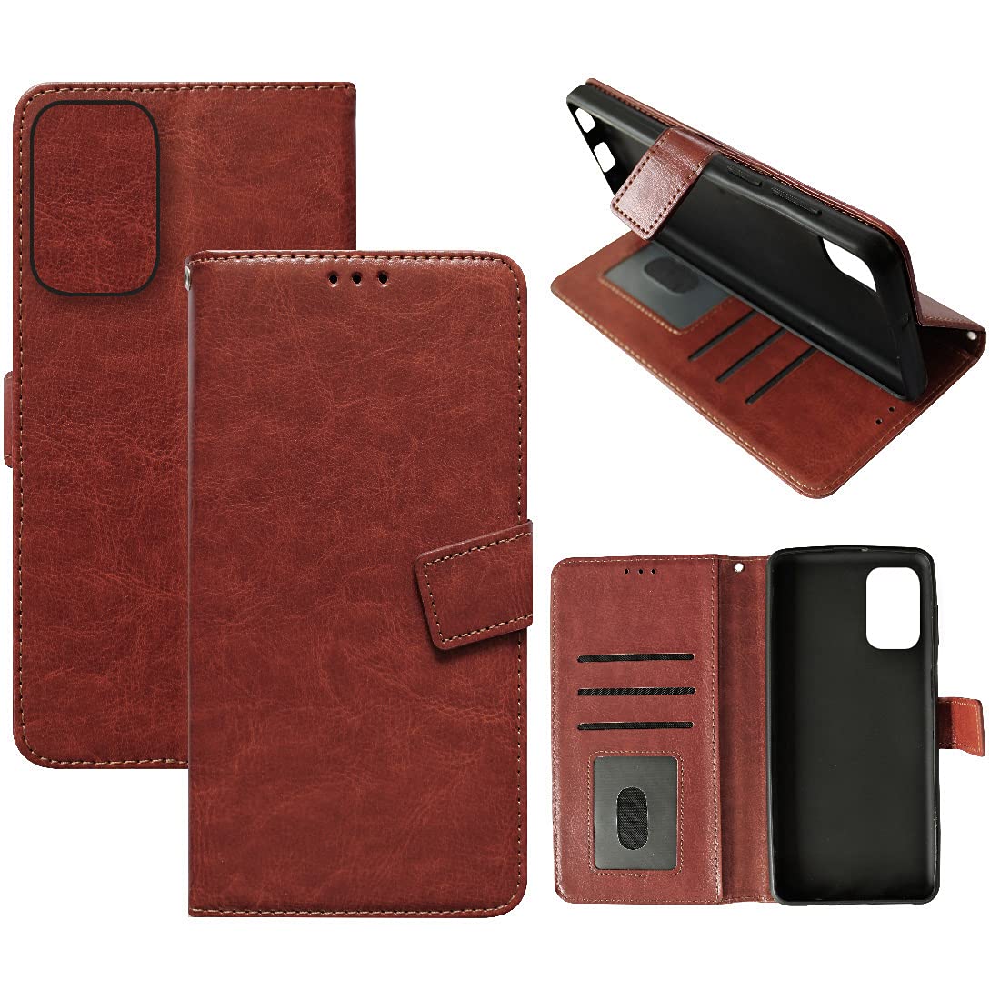 Casotec Flip Cover for Mi 11X / Mi 11X Pro/Mi Poco F3 | Premium Leather Finish | Inbuilt Pockets & Stand | Flip Case for Mi 11X / Mi 11X Pro/Mi Poco F3 (Brown) (B09BJWW872) Amazon Price History, Amazon Price Tracker