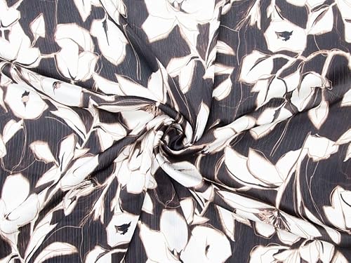 Minerva Brown & Cream Deadstock Crinkle Texture Satin Fabric for Dressmaking - 140cm Wide - per metre