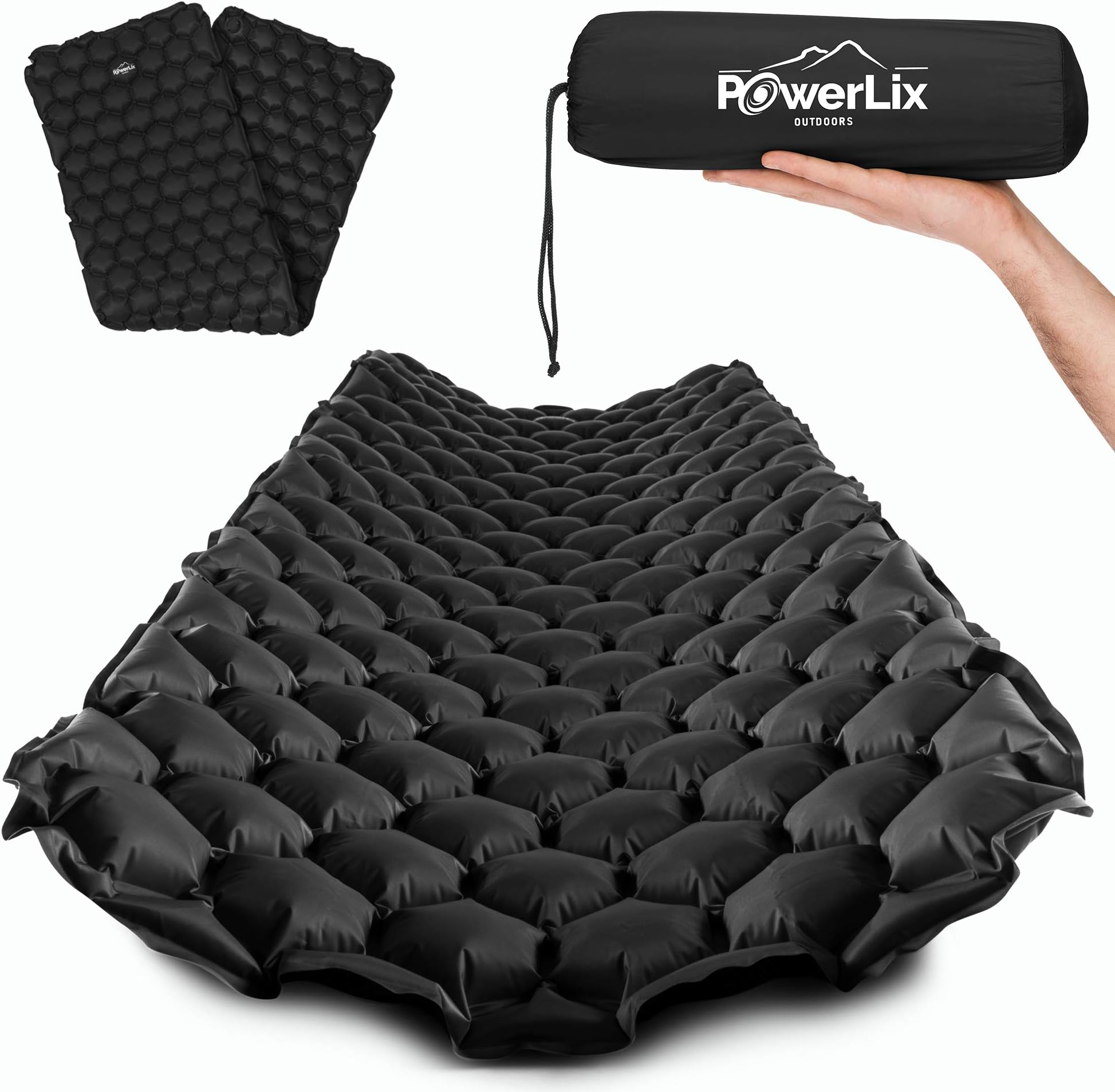 POWERLIX Camping Mat Inflatable Sleeping Mat - Ultralight Sleeping Pad, Compact & Lightweight Camping Mattress for Backpacking, Hiking,Outdoor - Airpad,Inflating Bag, Carry Bag, Repair Kit