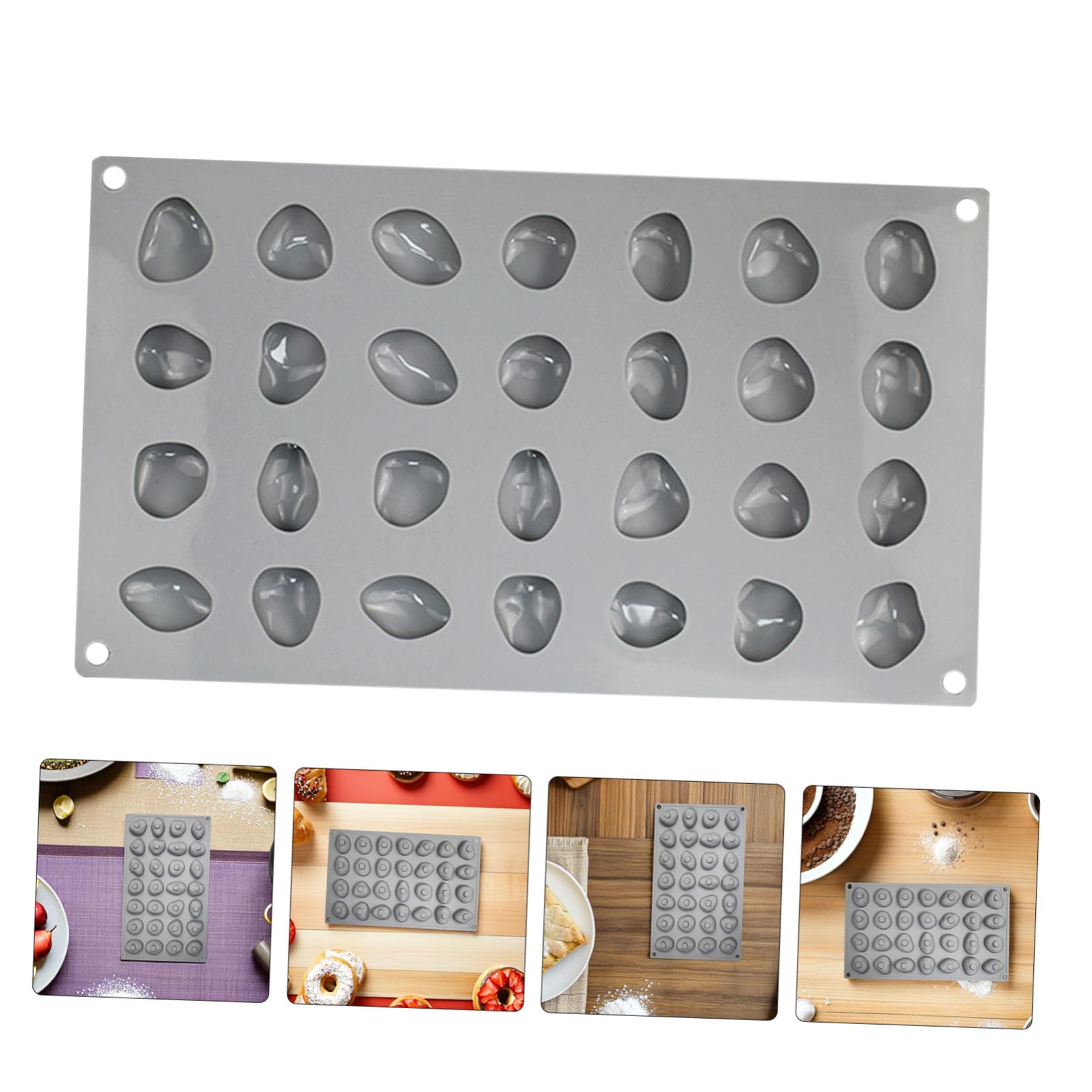 Toyvian 2pezzi Stampo in Silicone Forma Di Pietra Cavità Antiaderente Per Cioccolatini Mousse Al Cioccolato Caramelle e Dessert Personalizzati