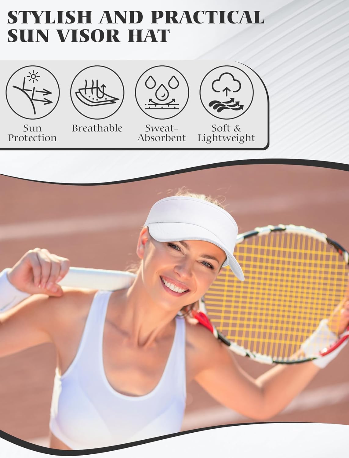 12 Pack Sun Visor Hats Softball Adjustable Cap Sun Protection for Women Men - Image 4