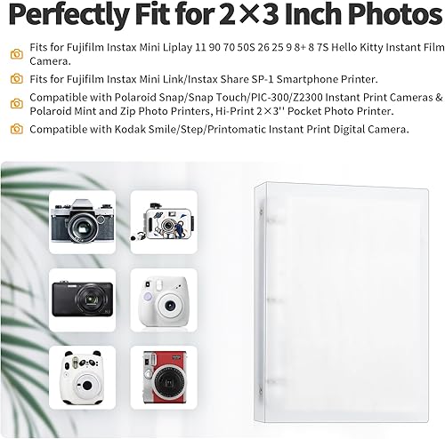 Miniatura 10 de RIO Direct Carpeta para tarjetas fotográficas A5 KPOP con 200 bolsillos, soporte para tarjetas fotográficas KPOP con 25 mangas, carpeta transparente