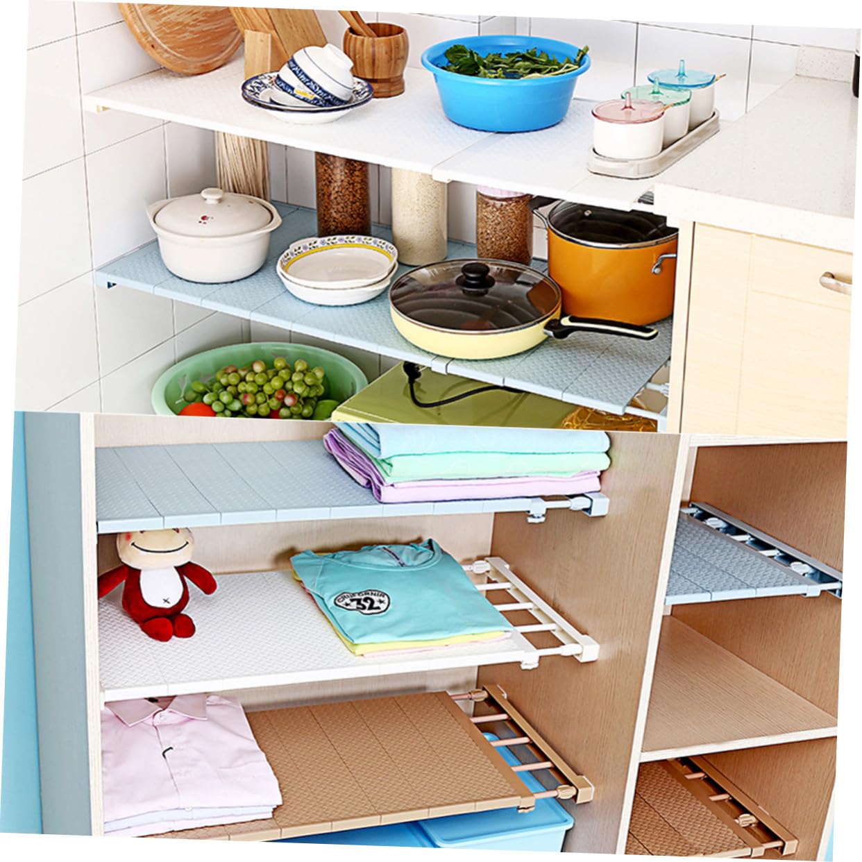Mipcase Separador de Armario Extensible de Plástico Blanco 50-80cm, 10 Kg