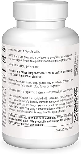 Miniatura 7 de Source Naturals Theracurmin, Apoya la Respuesta Inflamatoria Saludable*, 300 mg - 60 Cápsulas Vegetarianas