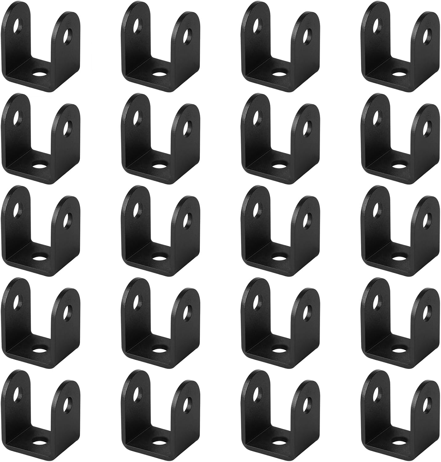 GBGS 20 Pcs Black 1-1/4" U Bracket for Panel,1/8" Thick,Powder Coating - Image 3