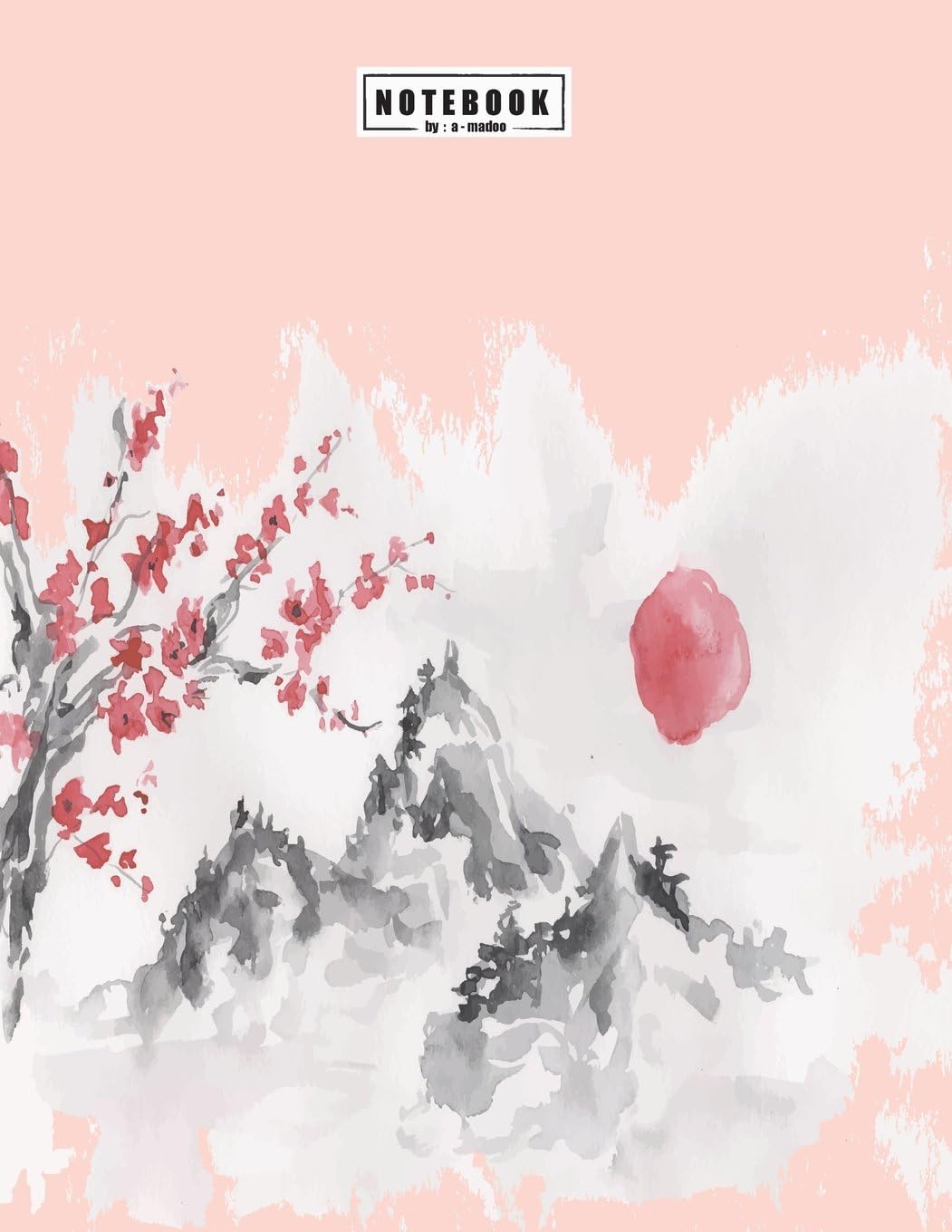Notebook: Cherry blossom in japan on pink cover and Lined pages, Extra large (8.5 x 11) inches, 110 pages, White paper (Cherry blossom in japan on pink notebook, Band 3): Volume 3