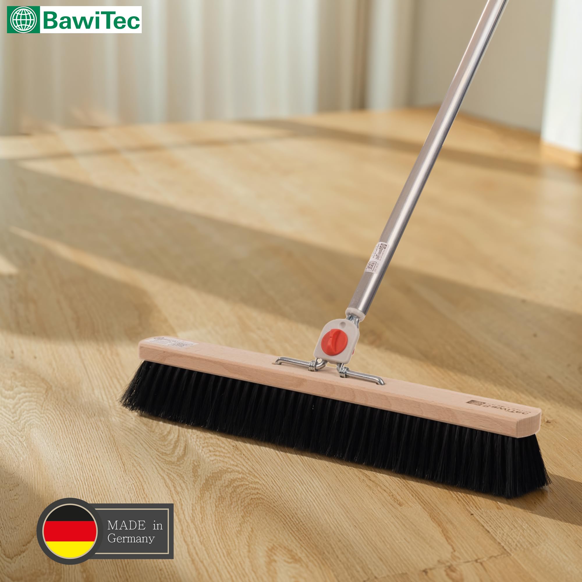 Profi Besen Saalbesen 80cm mit 4-Loch-System Stiel Alustiel Kunsthaar weich