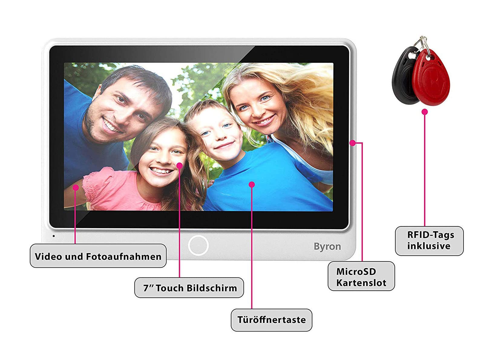 Video Türsprechanlage mit Türöffner, App & RFID Chip für 1 Familienhaus