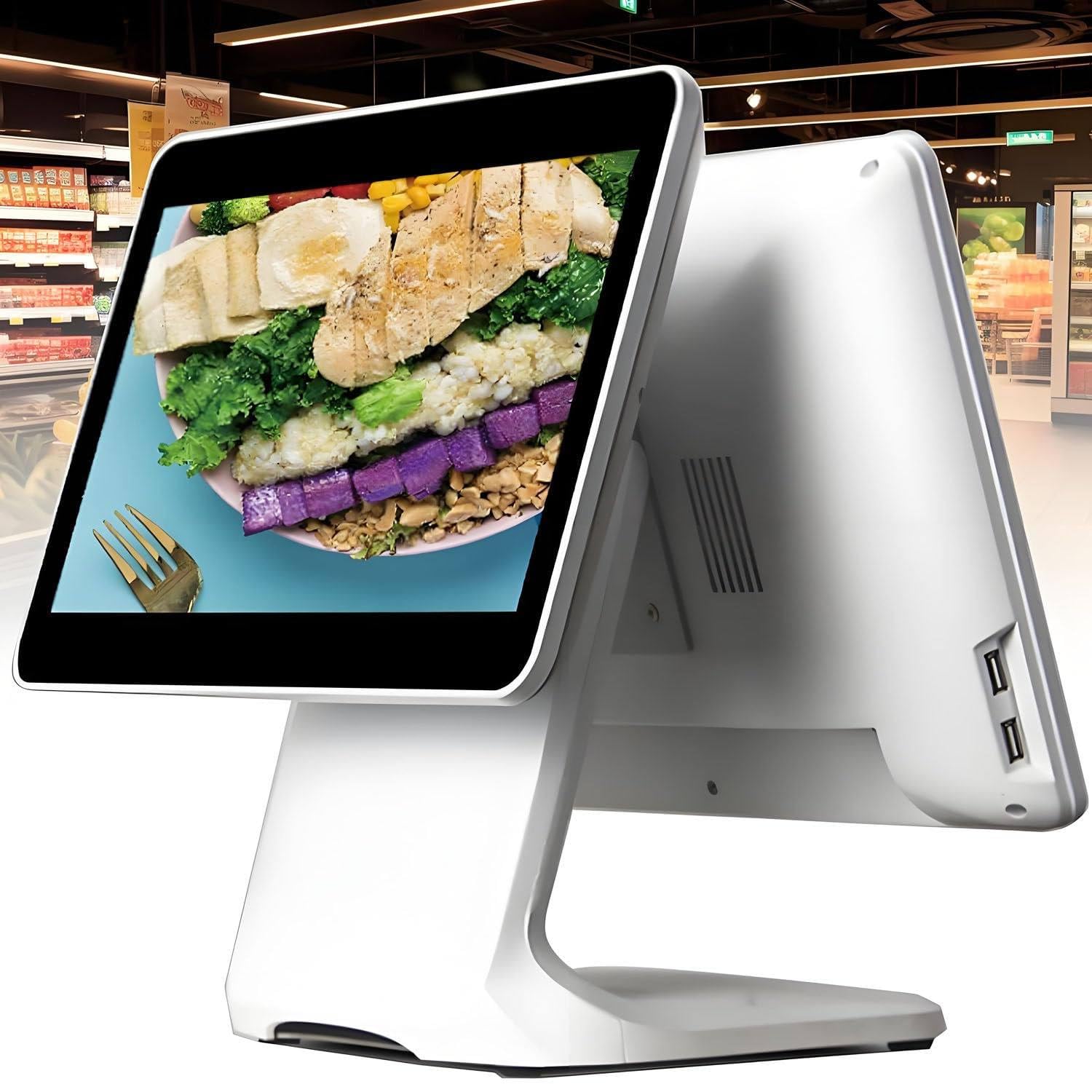 JozyJul 15.6 Inch Touch Screen PC POS for Small Business,Touch Screen Cash Register, 4GB Ram, 64GB SSD, Windows 10 for Cash Register Restaurant