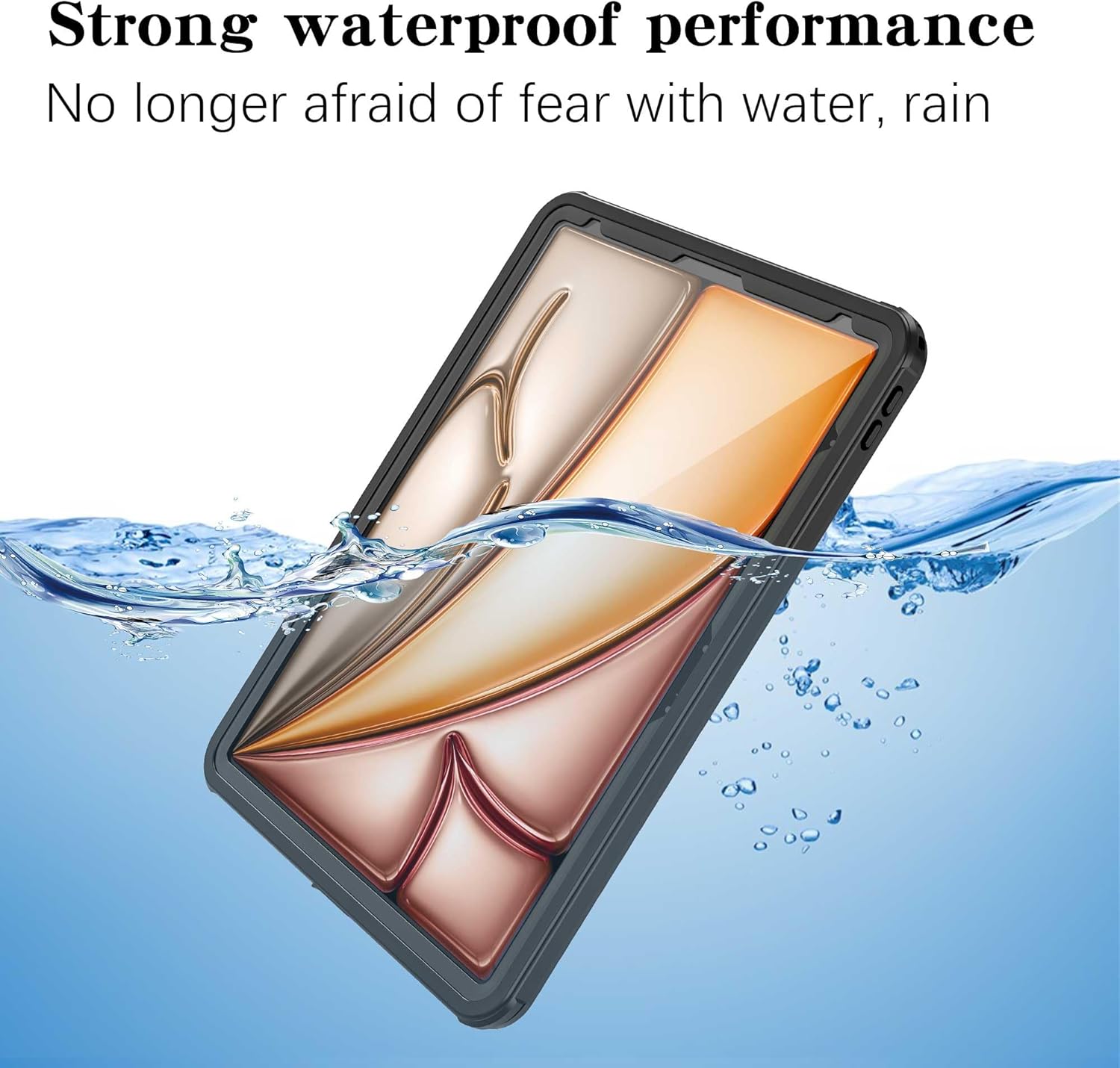 IP68 Waterproof Case for iPad Air 13 inch M2 2024 with Pencil Holder and Foldable Kickstand, Shock Dust Snow Proof, Full-Sealing Watertight Cover for ipad pro 12.9" 2018