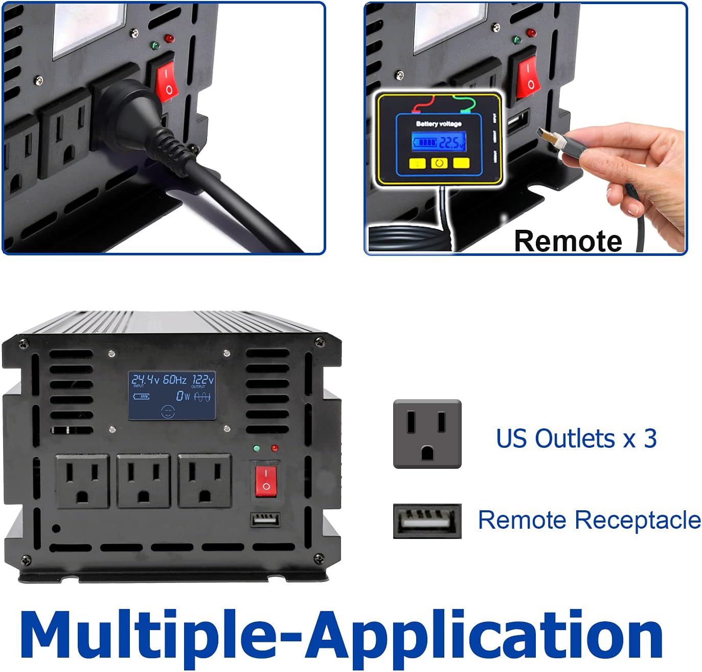 One-Day Sale: Up to 60% Off aeliussine 1000w Power Inverter 24v to 110v 120v Modified Sine Wave Power Inverter dc to ac Power Converter 3 ac Outlet (1000W 24V) 🛒 Crazy Deals aeliussine 1000w Power Inverter 24v to 110v 120v Modified Sine Wave Power Inverter dc to ac Power Converter 3 ac Outlet (1000W 24V)