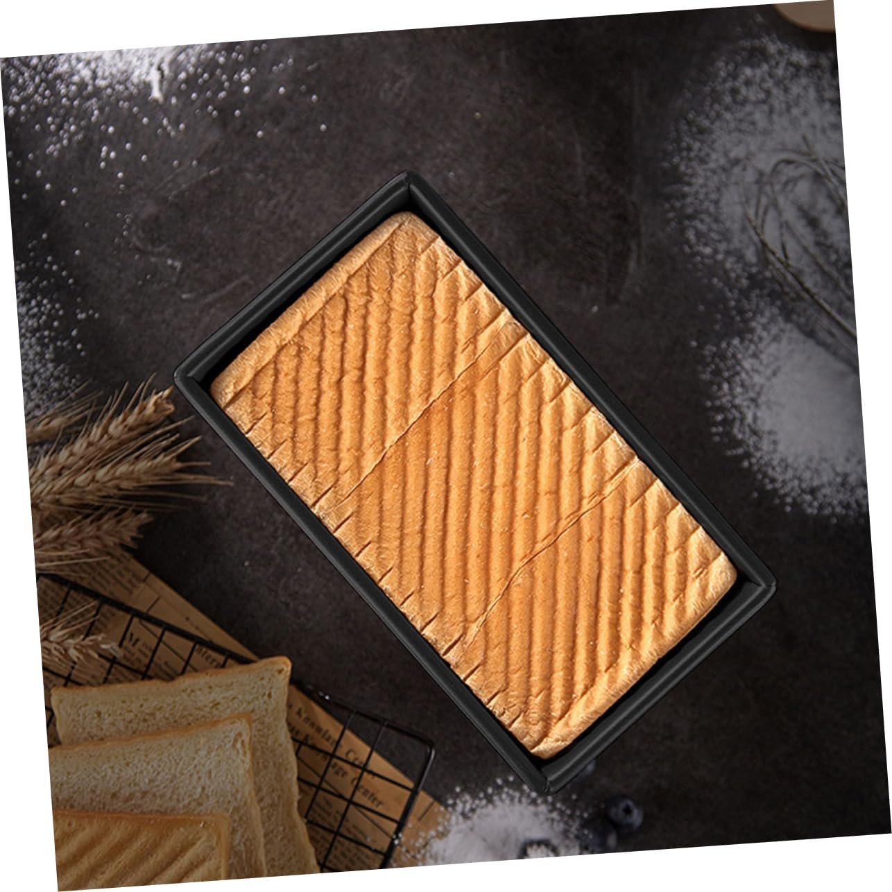 2pcs Carbon Steel Bread Boxes for Kitchen Counter Airtight Box Lid Loaf Pan Lid Toast Mold Household Toast Mold