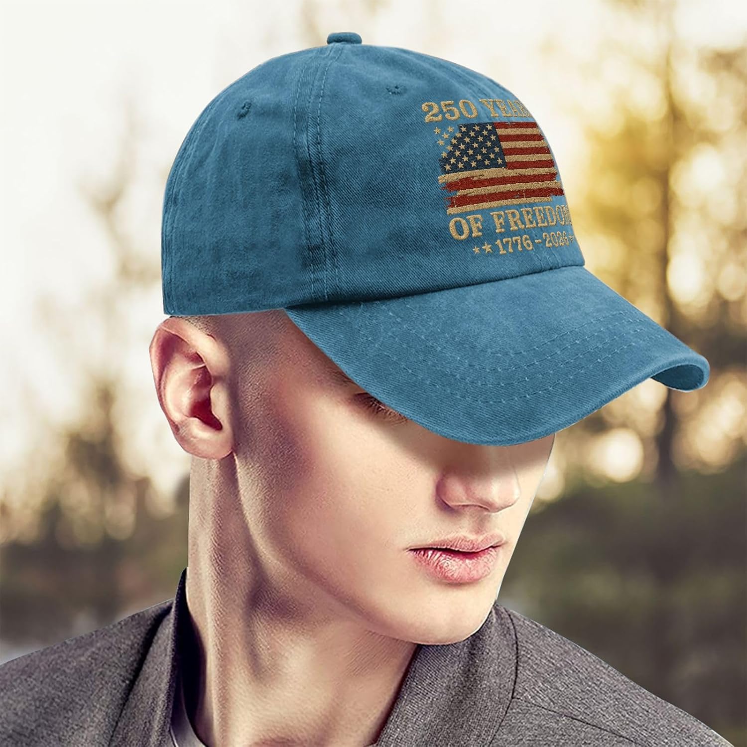 U.S. 250th Anniversary 250 Years of Freedoms Hats Cycling Embroidered Cap for - Image 5