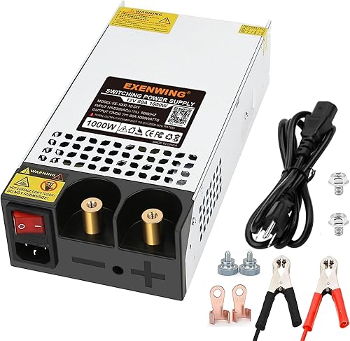 EXENWING Adaptador de fuente de alimentación conmutada de 12 V, 80 A, 1000 W, SMPS, CA 110220 V a CC 12 voltios, convertidor universal de