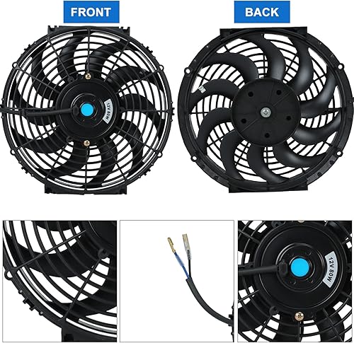 Miniatura 30 de Ventilador delgado universal de 16 pulgadas Push Pull Radiador eléctrico Ventilador de enfriamiento 12V 120W con kit de montaje