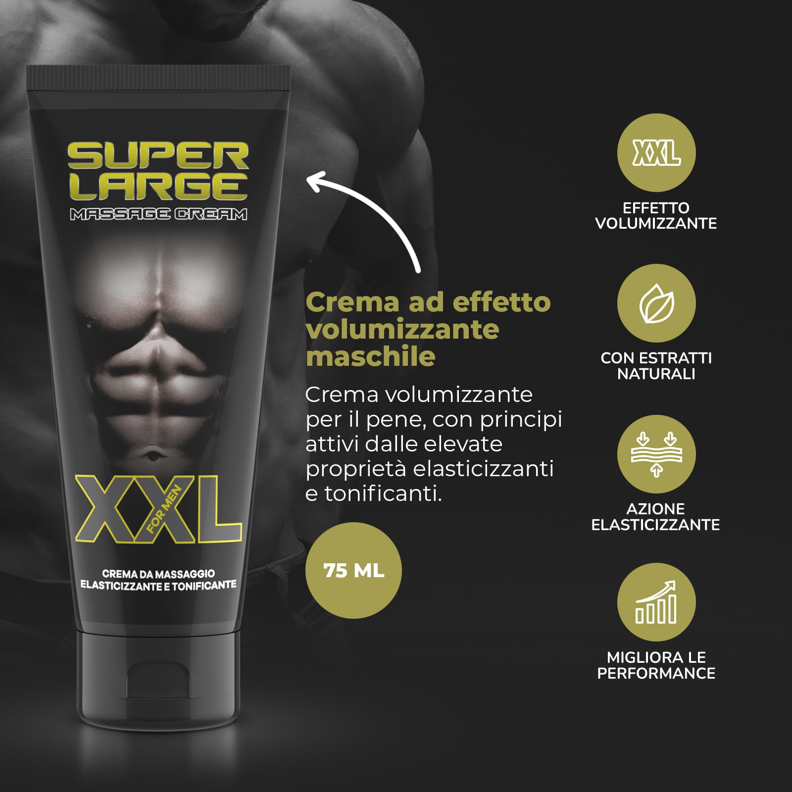 INTIMATELINE | Super Large - Crème Volumisante pour le Pénis, Augmente le Volume et la Fermeté, 75 ml