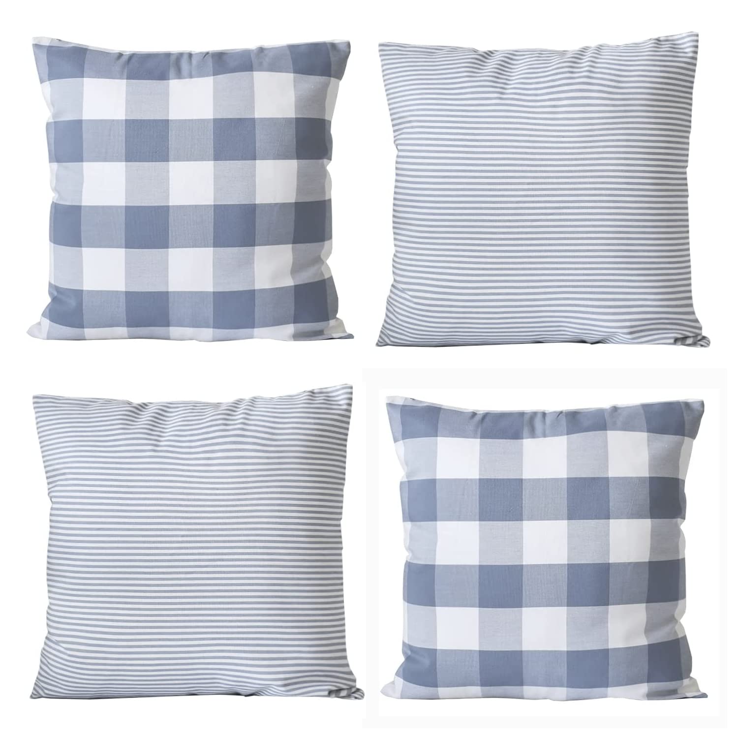 Set di 4 federe per cuscini 45x45cm con motivo geometrico, decorative, in cotone e lino, per divano, quadrate. | Leroy Merlin