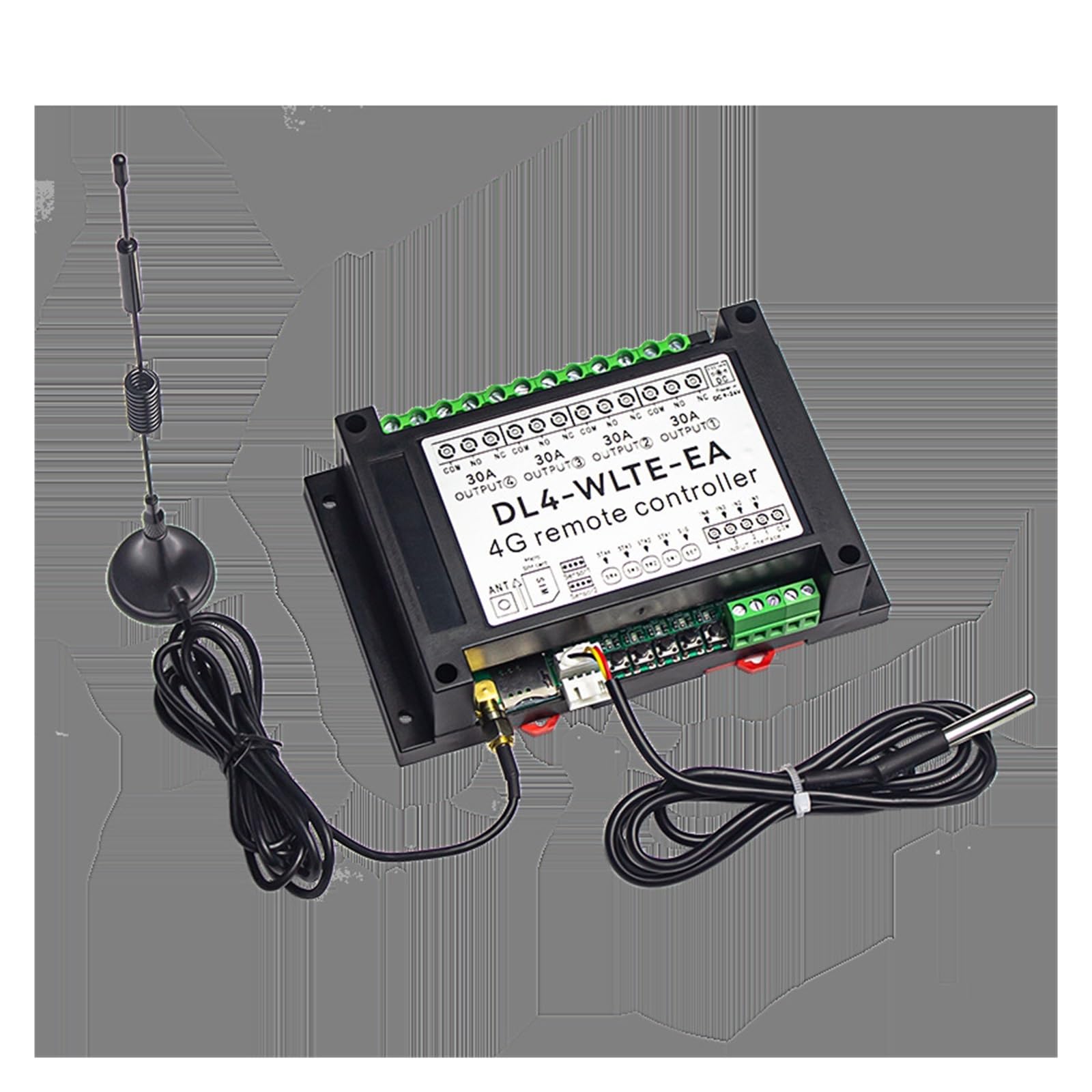 Zestaw do otwierania bramy, Inteligentny GSM 4G LTE 4-kanałowy kontroler DL4 SMS zdalne włączanie/wyłączanie 30A duża moc łącznik przekaźnikowy Monitor temperatury Alarm awarii zasilania(KIT2)