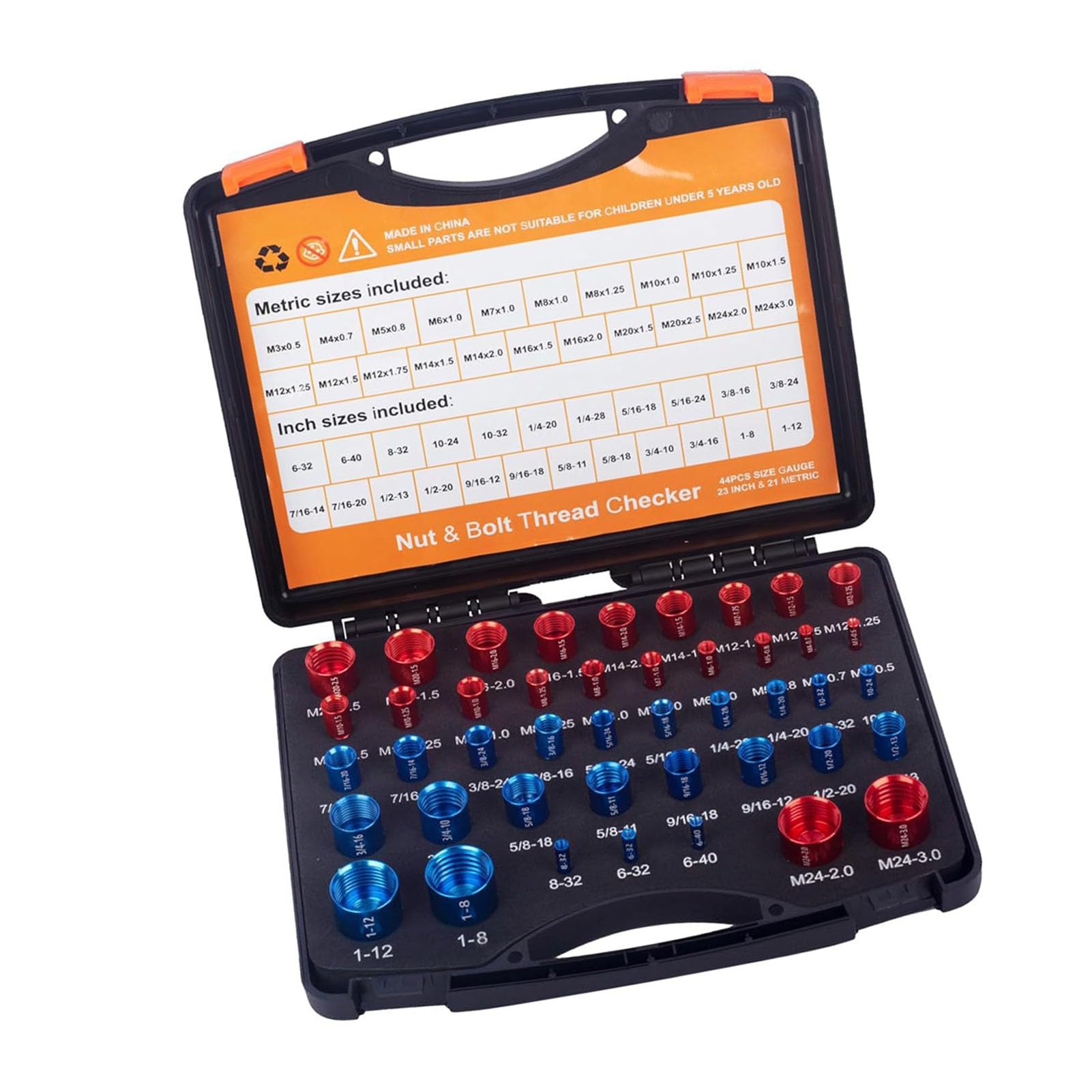 Amazon.co.jp: ナットとボルトのネジチェッカー、44個のインチ