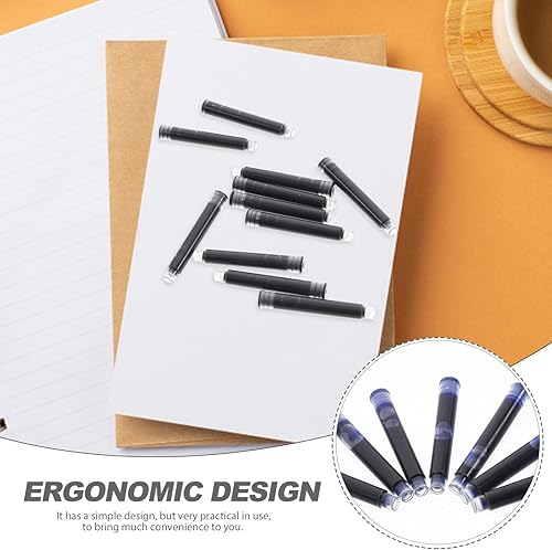 Miniatura 7 de Cabilock 100 piezas de repuesto de tinta para pluma estilográfica, recambios de tinta negra para suministros de fuente de pluma