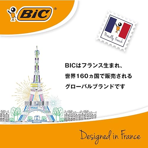 Miniatura 6 de Bic Japan CST-OF08REDP10J Big Bic Ballpoint Pen, Oil-based, Orange, Crystal, Original, 0.03 inches (0.8 mm), Red, 10 Pieces