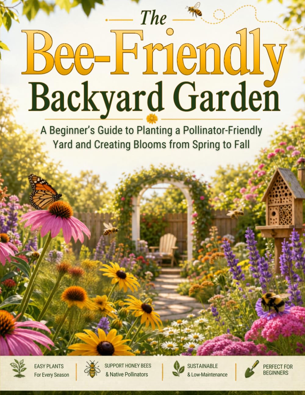 The Bee-Friendly Backyard Garden: A Beginner’s Guide to Planting a Pollinator-Friendly Yard, Supporting Honey Bees, Attracting Native Pollinators, and Creating a Blooming Garden from Spring to Fall