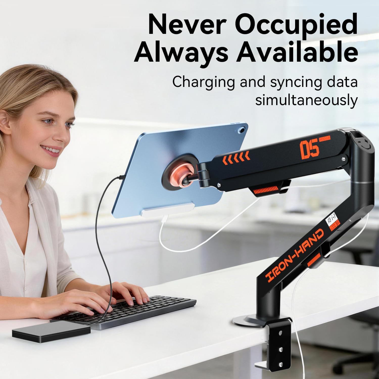 Magnetic Wireless Charger for iPad 10th Gen, 27W Fast Charging Smart Connector Charger, Aluminum Alloy Wireless Charging Pad with 6.56ft USB-C Cord Cable