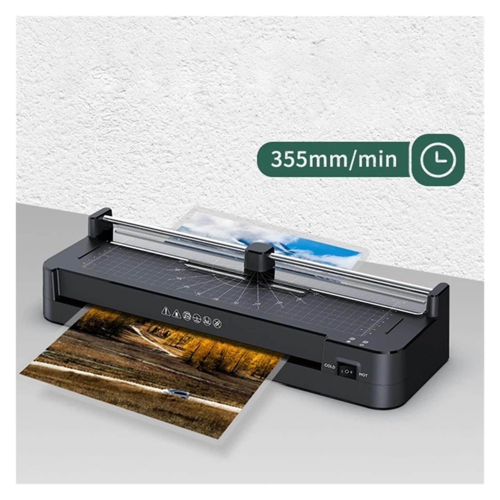 Laminatore 2 in 1 a caldo e a freddo, arrotondatore d'angolo, macchina for laminazione di foto/documenti/biglietti, laminazione a caldo e a freddo Per ufficio, scuola