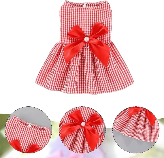 Dog Dress,1PC Dog Dresses with Cute Bowknot,Summer Dogs Clothes Pet Princess Dresses for Chihuahua Yorkies Puppies Cat Outfit