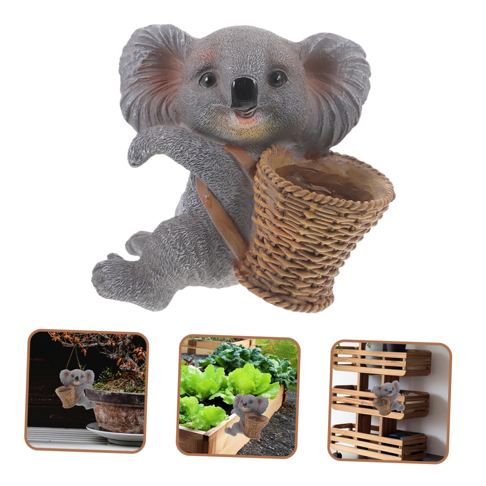 BESPORTBLE 4stücke Dekorative Harzstatue Niedliches Koala-hängeornament Für Garten Und Innenhof Attraktive Resin-Dekoration Für Gartenliebhaber Als Für Familie Und Freunde