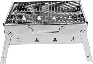 KONTONTY 1 Peça Grelha De Aço Inoxidável Grelha A Carvão Mini Churrasqueira Fogão Churrasco Jardim Kabob Fogão Dobrável Forno De Churrasco Grelhador A Carvão Mini Ferramenta Queimador De