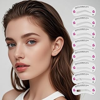 Juego de plantillas de cejas de 24 piezas, ki...