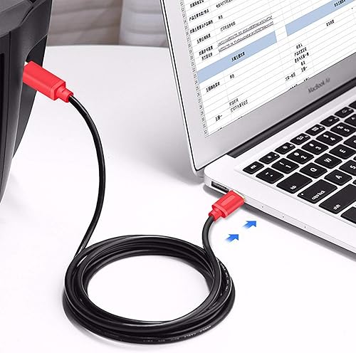 Miniatura 3 de Tan QY - Cable de impresora de 10 pies, USB 2.0 de alta velocidad, chapado en oro, cable de escáner de impresora A macho a B macho para HP, Canon,