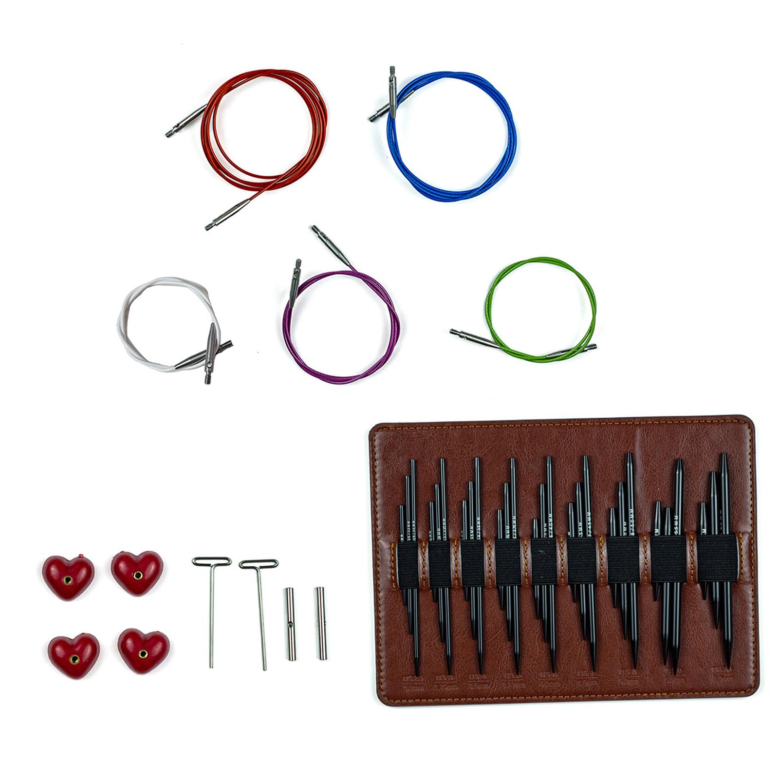 APGLSXY Alumina Crochet Hook Set Featuring Detachable Designs Ergonomic Wood Handle Various Size and Storage Bag Craft Set