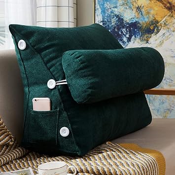 Triangle Wedge Pillow, PP Cotton Filled Positioning Support Reading Back Cushion for Sofa Bed Daybed and Upholstered Headboard