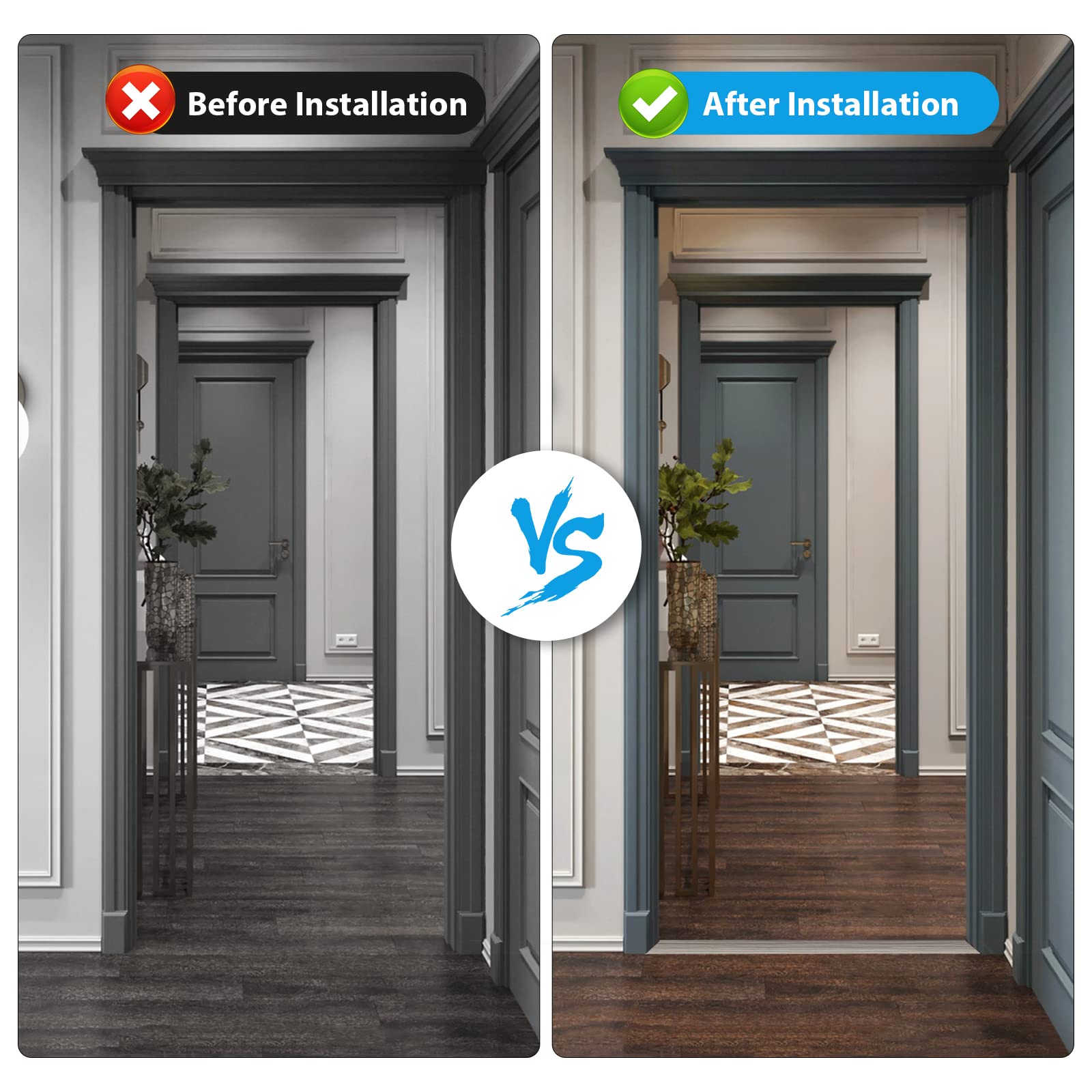 Modanatura Transizione Pavimento Autoadesiva Modanatura Transizione Pavimenti Autoadesiva - Rovere Giallo 3m Per Giunzioni Soglia Porta Rovere Giallo