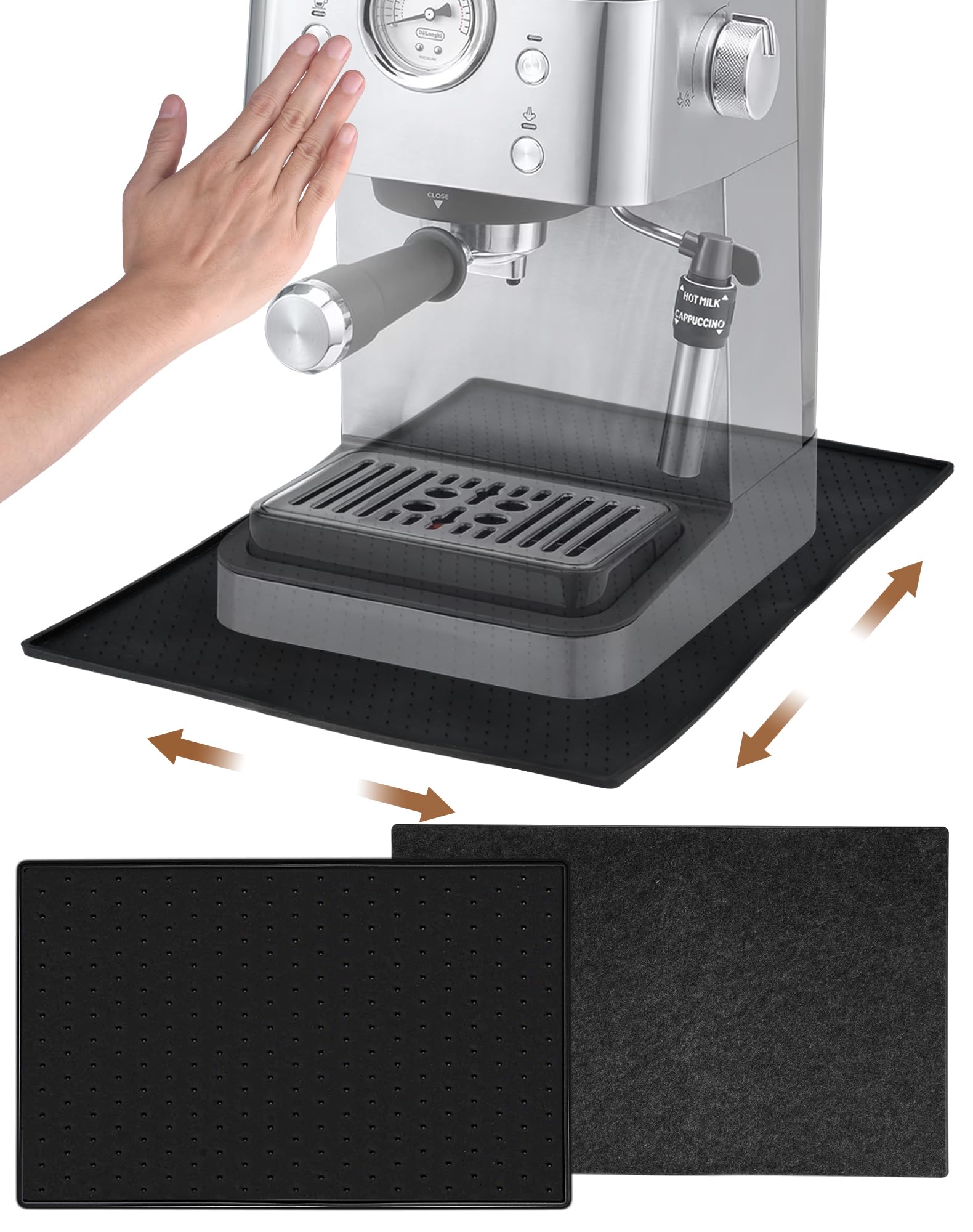 48x30cm Unterlage Kaffeemaschine Silikonmatte Kaffeevollautomat Matte mit Rand f