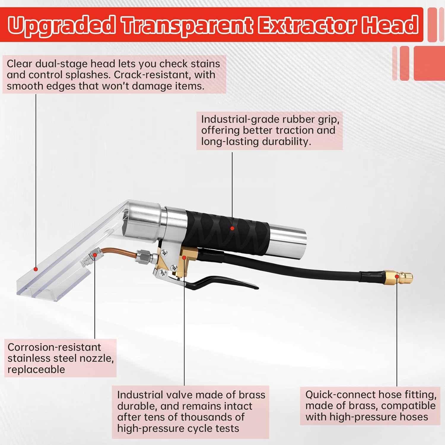 Extractor Kit for Shop vac, Extractor Hose Kit for Shop vac with 11 Ft Hose & 26 Ft Water Line, Vac Extractor Kit for Carpet & Upholstery Cleaning, Suitable for Home & Commercial Use