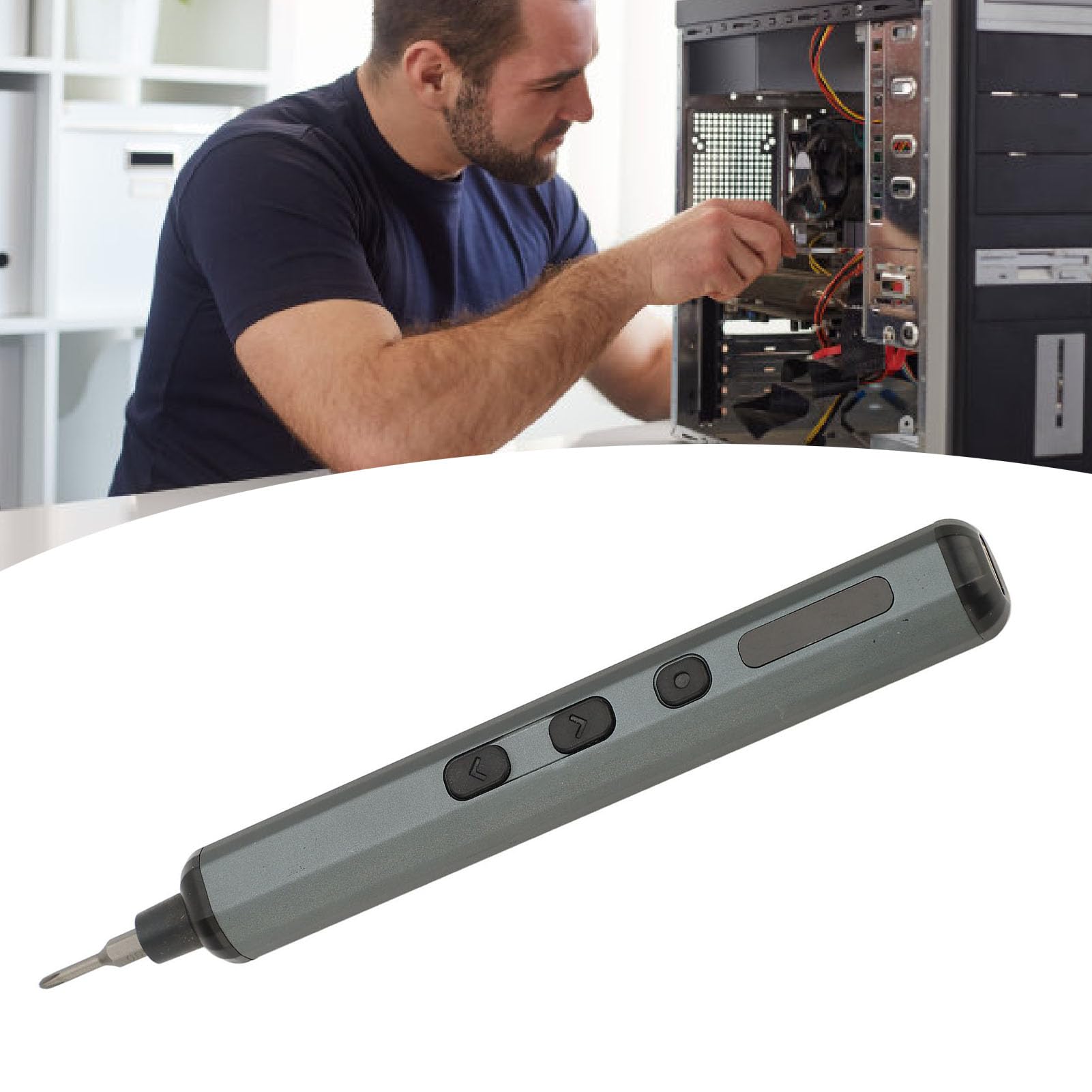 Schimer Juego de Destornilladores Eléctricos Inalámbricos, Herramienta Eléctrica Recargable de 200RPM, Potente Diseño Mini, para Reparaciones del Hogar, Juego de Brocas de 68 Piezas