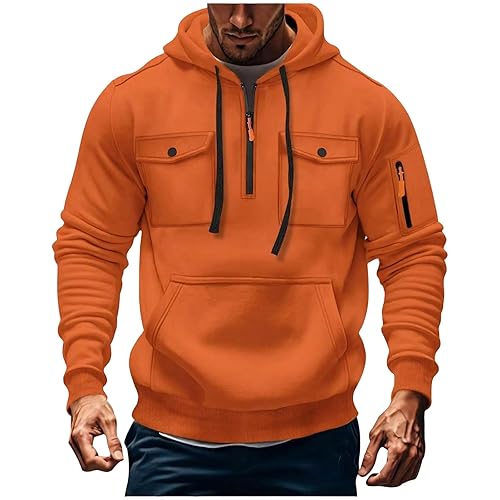 Tactical Hoodies for Men Quarter Zip Up Fleece Pullover Sweatshirt