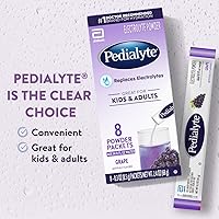 Vista 3 de Pedialyte Polvo de Electrolitos, Bebida Hidratante para Niños y Adultos, Uva, 8 Sobres de Polvo