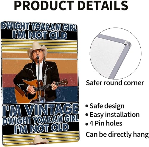 Miniatura 3 de Xojlqazd Dwight Song Writer Yoakam - Placa decorativa de metal para decoración de pared, póster moderno, decoración del hogar para sala de estar,