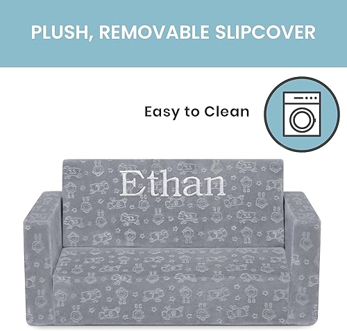 Miniatura 6 de Serta Perfect Sleeper - Sofá convertible extra ancho personalizado a tumbona, cómodo sofá abierto 2 en 1 para niños, gris