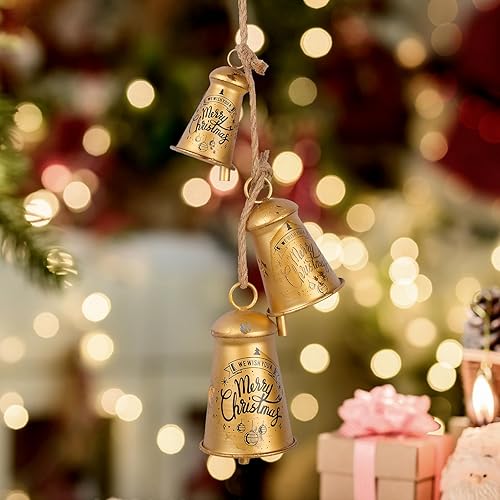 Miniatura 2 de Campanas de Navidad para manualidades, campanas de cobre para árbol de Navidad, regalo para mamá